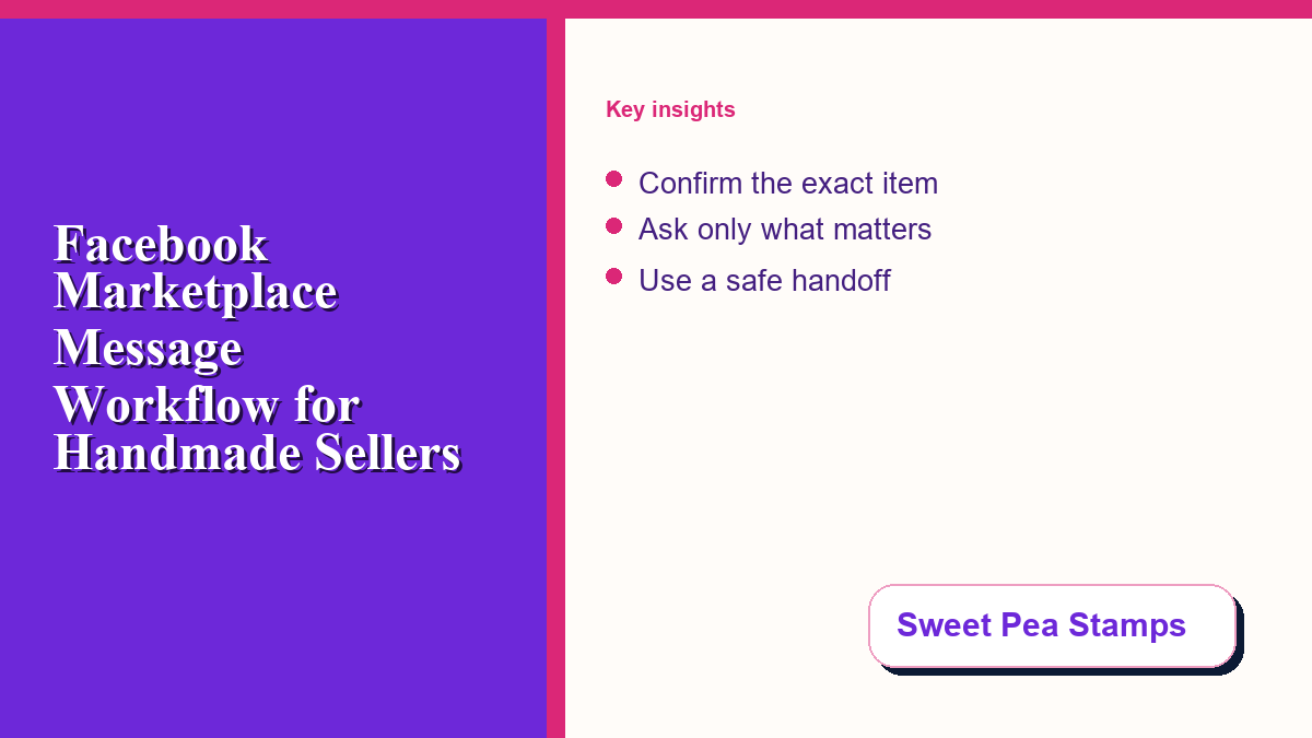 Facebook Marketplace message workflow for handmade craft sellers