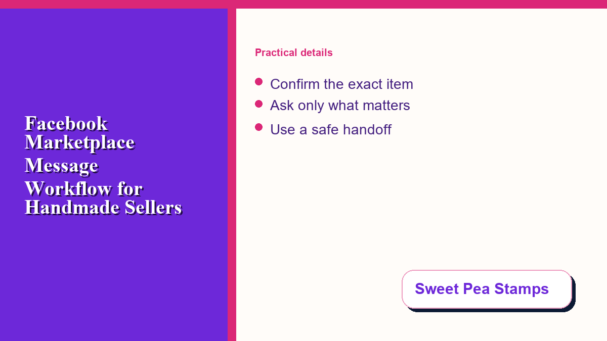 Buyer qualification checklist for handmade products sold through Facebook Marketplace
